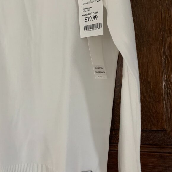 Calvin Klein Ivory Turtleneck Sweater, Size Small, NWT - Picture 4 of 5